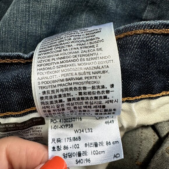 Levi's Levi Strauss Jeans Mens Size 34 x 32 Straight Leg Dark Wash Denim - Picture 11 of 12